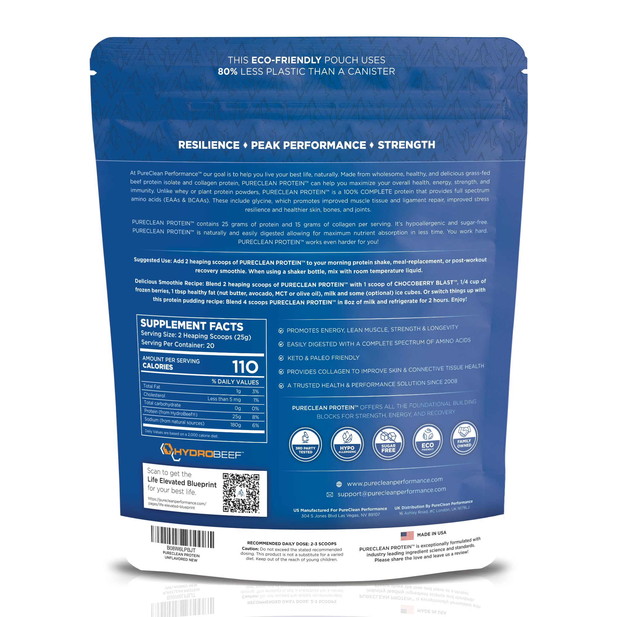 PureClean Protein 25g scoop measuring serving size for convenient fueling
