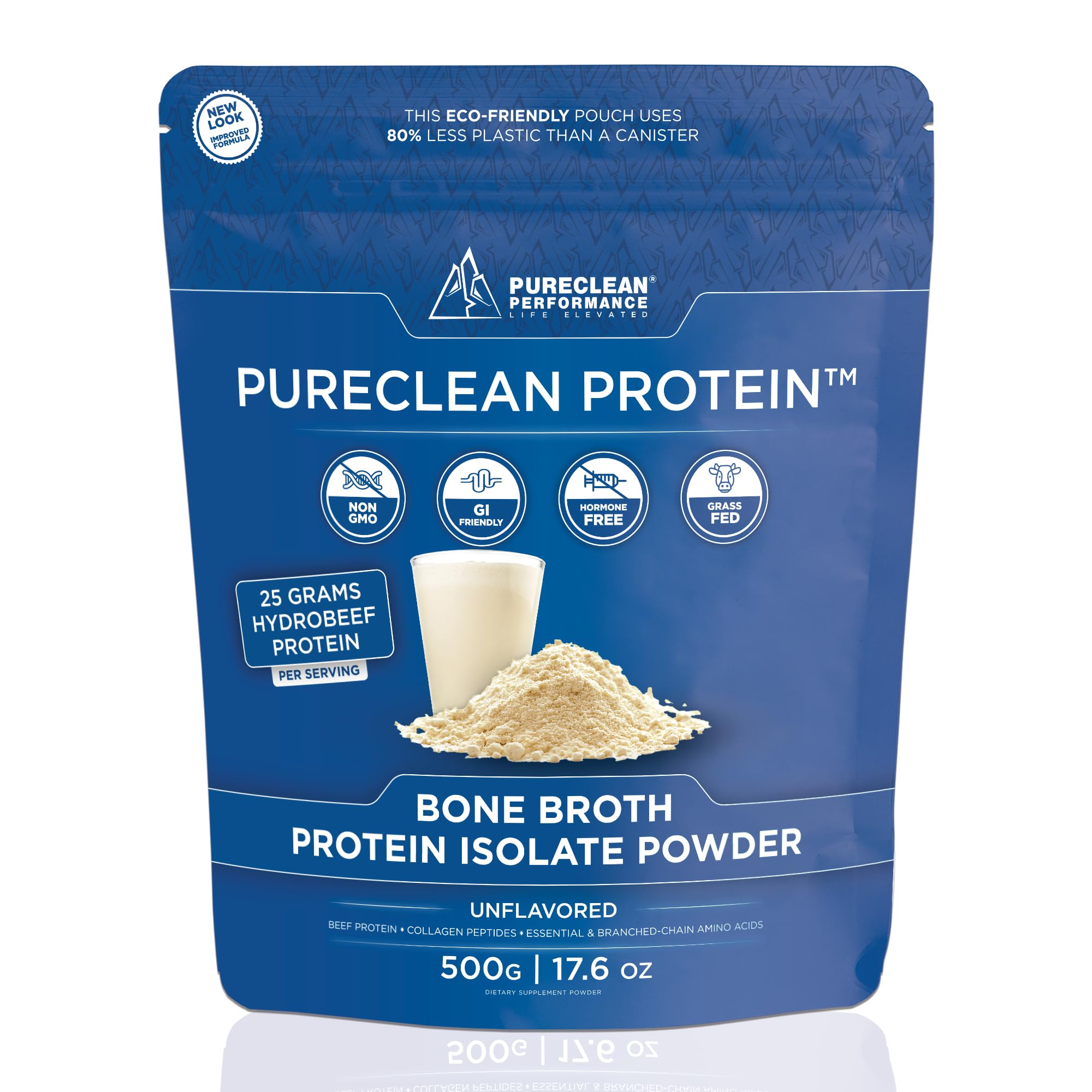 PureClean Protein 500g beef-collagen isolate bag for muscle support