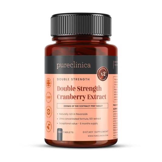 Pureclinica double strength cranberry bottle for daily high-potency support