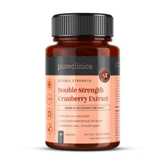 Pureclinica double strength cranberry bottle for daily high-potency support