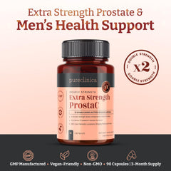 ProstaC bottle label detailing standardized Saw Palmetto and ingredients.