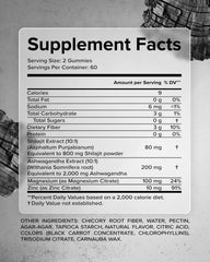 PURECRAFT Himalayan Shilajit Gummies bottle closeup showcases 800mg formula for potent mineral support.