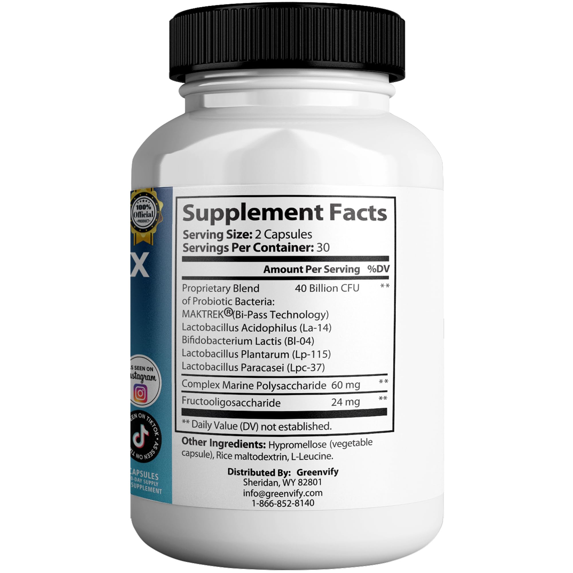 PureDenfix Max label front highlights 40B CFU probiotic blend for gut balance.