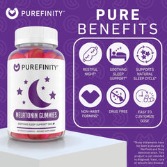 PUREFINITY Melatonin Gummies Kids pack with two bottles for extended use.