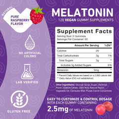 PUREFINITY Melatonin Gummies Kids two gummies per serving enable custom dosing options.