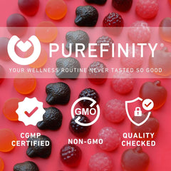 PUREFINITY Tart Cherry Gummies manufacturing; GMP-certified facility ensures quality