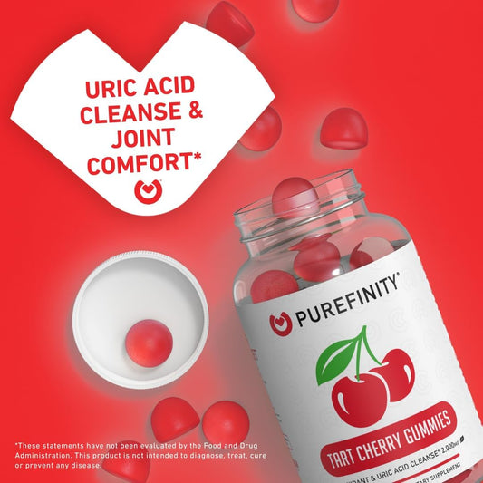 PUREFINITY Tart Cherry Gummies taste; delicious, easy-to-chew vegan supplement