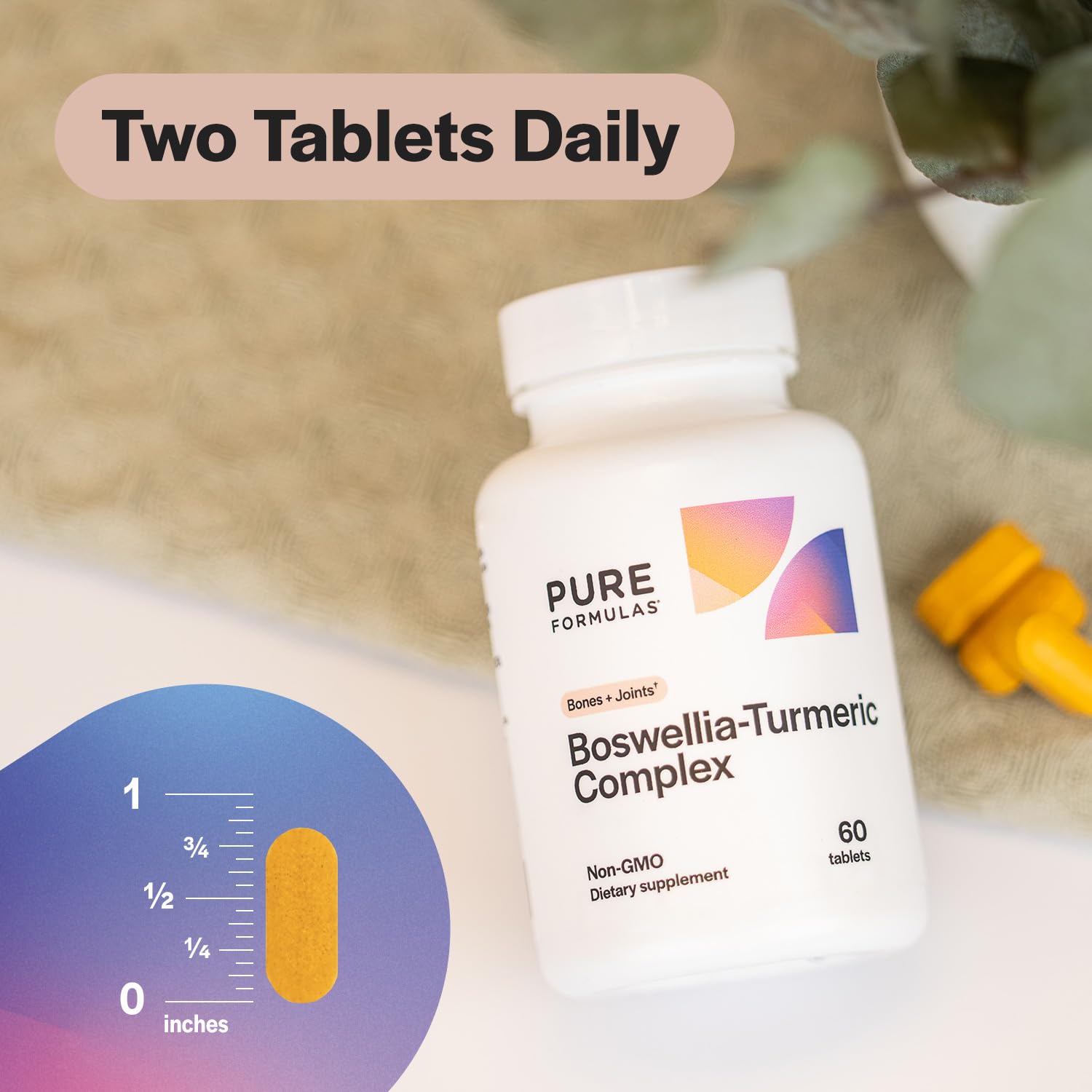 PureFormulas Boswellia Turmeric label highlights premium ingredients and safety