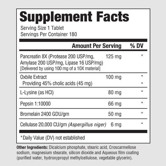 Close-up of PureFormulas Complete Enzyme tablets for daily use.