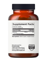 PureFormulas magnesium malate capsules in indoor daily wellness setting
