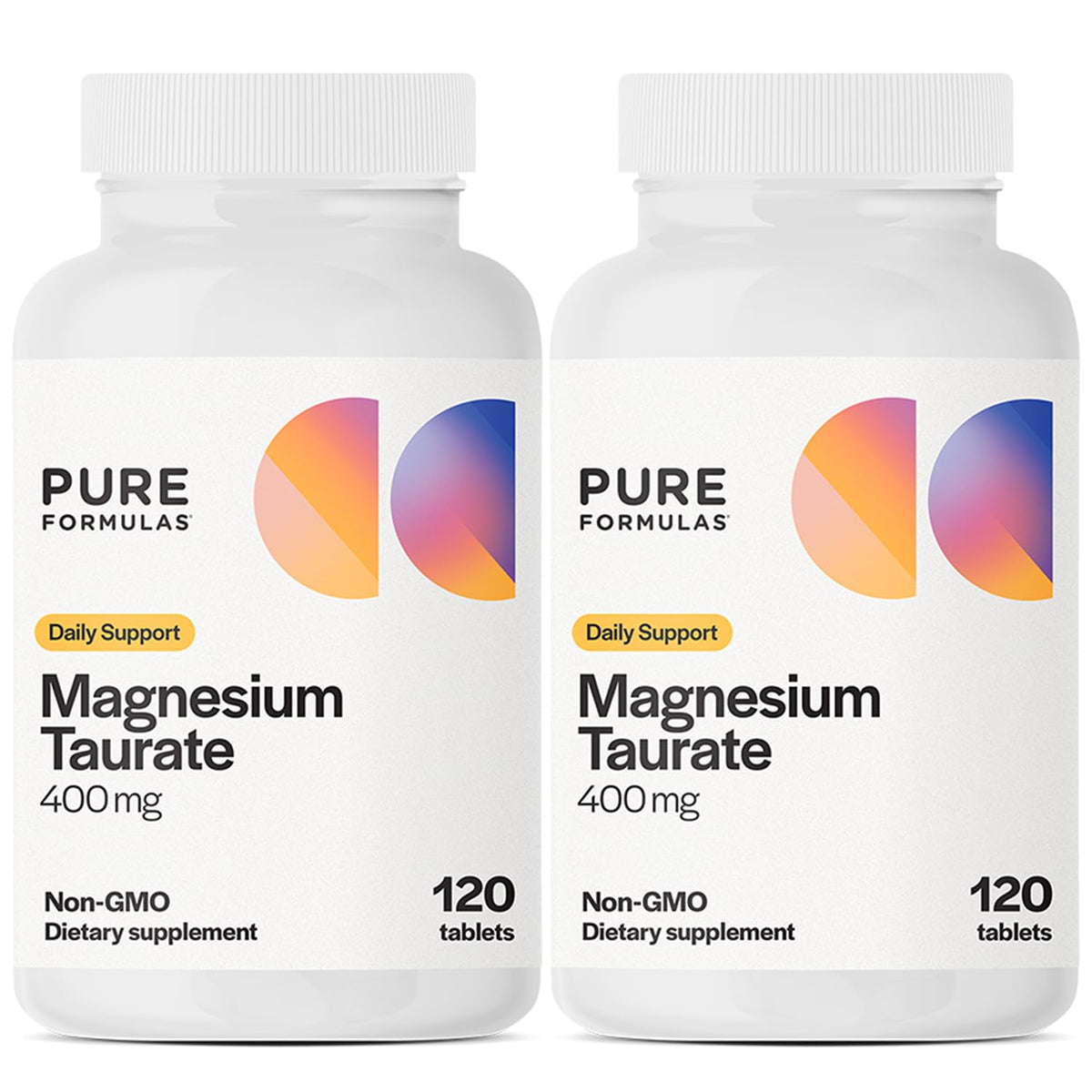 PureFormulas Magnesium Taurate 400 mg bottle front, suggesting heart and muscle support.