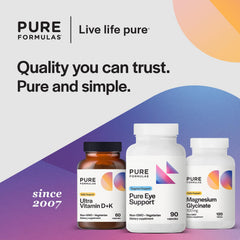 PureFormulas PureEye triple-pack display emphasizing value and convenience.