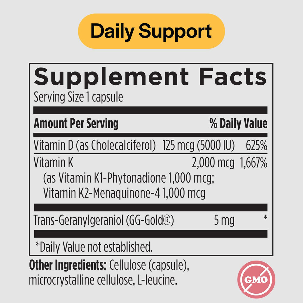 PureFormulas Vitamin D3 K2 capsules emphasize calcium absorption for bone vitality.