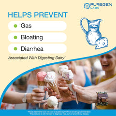 Puregen Labs Dairy Relief label detail highlighting enzyme strength