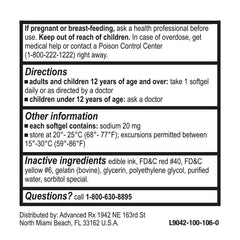 Puregen Labs Docusate Sodium bottle on nightstand for convenient access