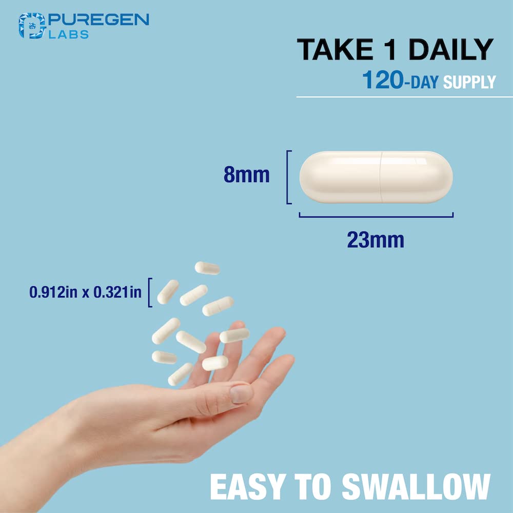 Vegetarian-friendly Puregen Labs Magnesium Glycinate 500mg capsules offer plant-based supplementation.