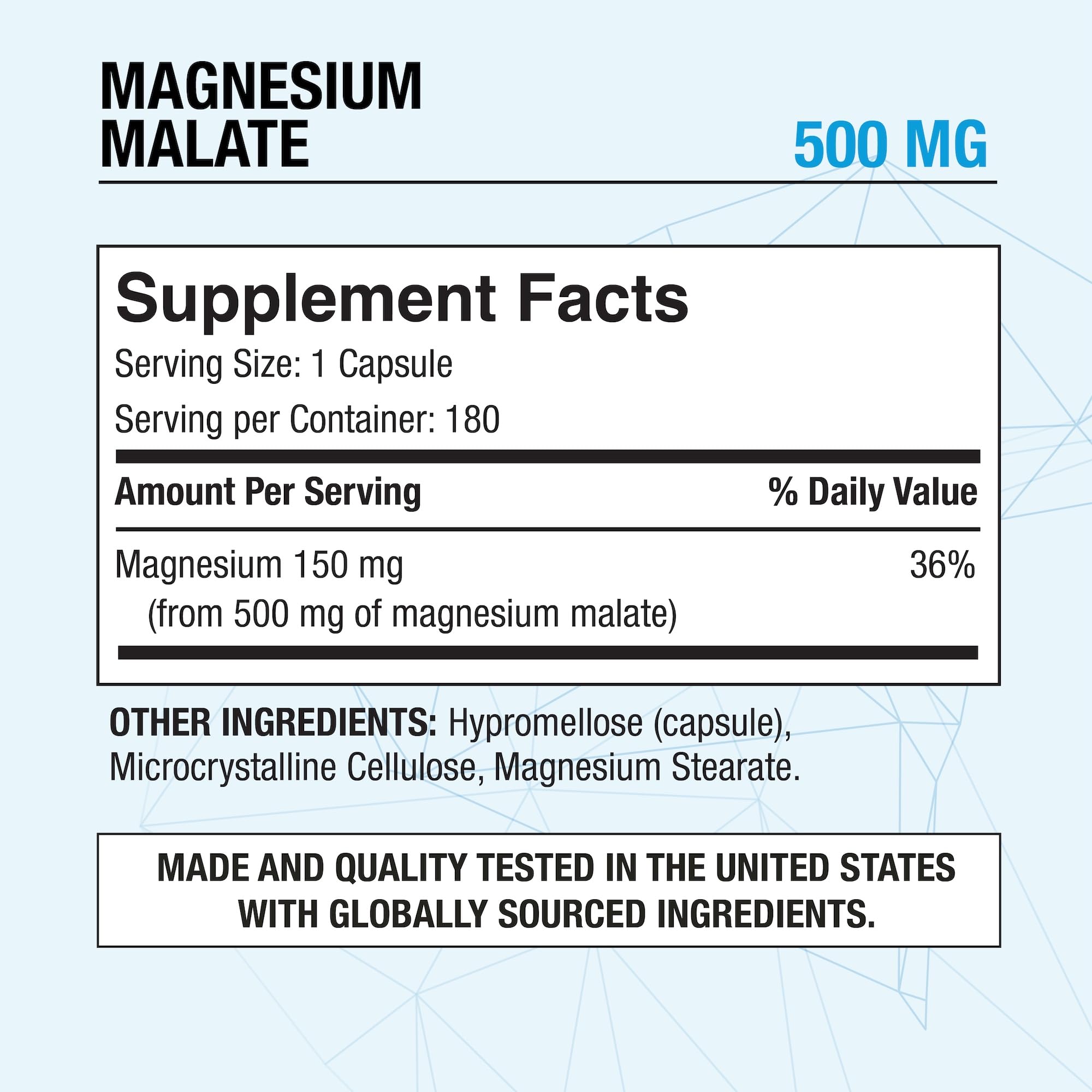 Puregen Labs Magnesium Malate 360 veggie caps for easy daily use.