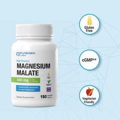 Puregen Labs Magnesium Malate on a morning setup, supporting daily metabolism.