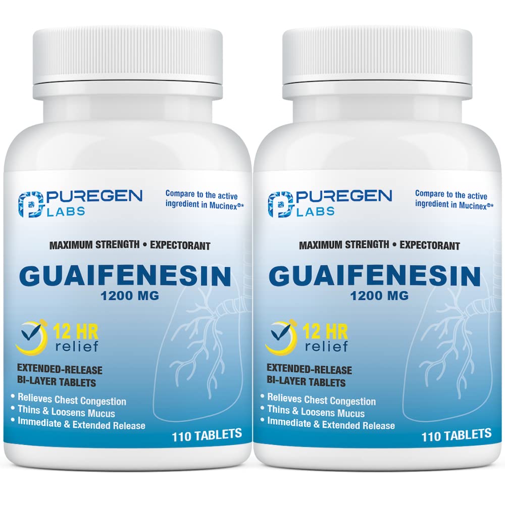 Puregen Labs Mucus Relief bottle front view for convenient daily use.