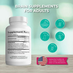 Capsules in hand beside bottle for everyday memory and focus use.