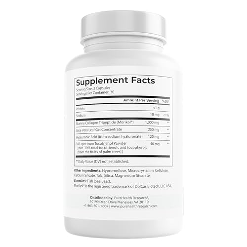 PUREHEALTH MARINE COLLAGEN capsules closeup shows daily support for skin and nails