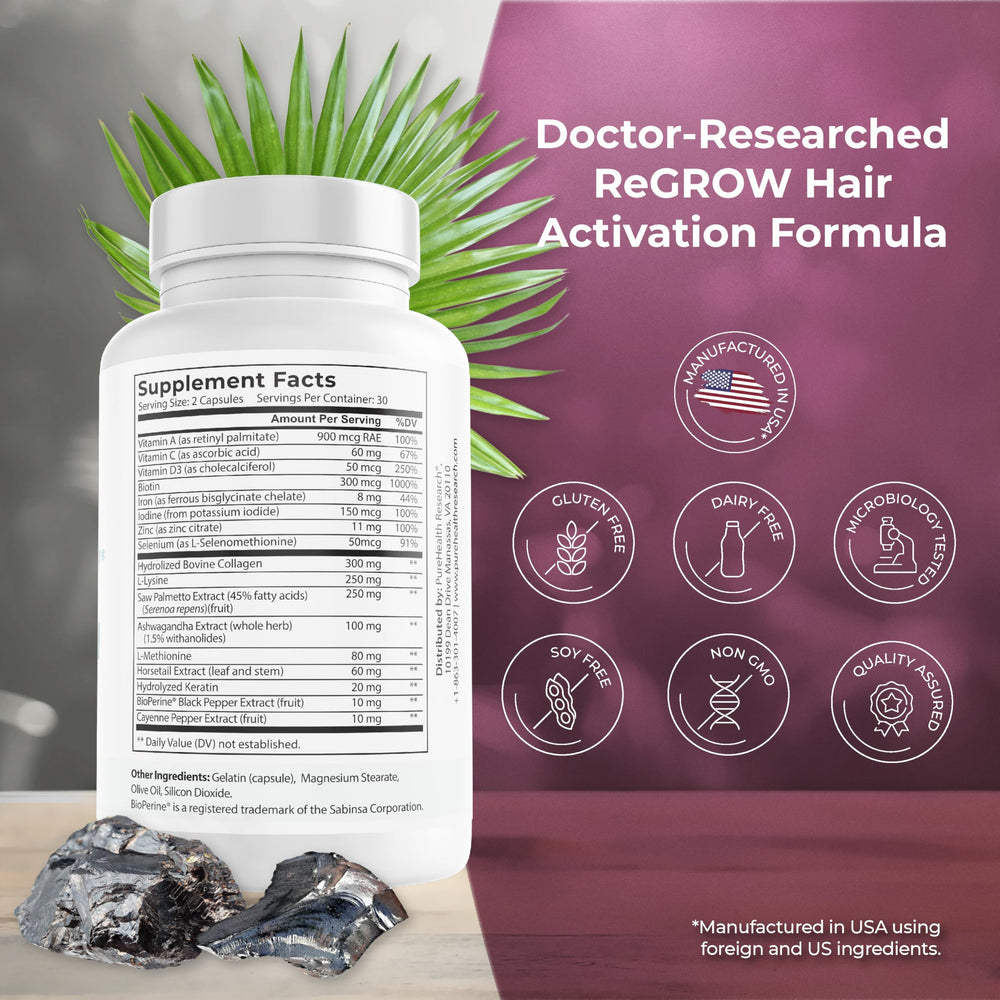 PureHealth ReGrow packaging box highlighting key ingredients