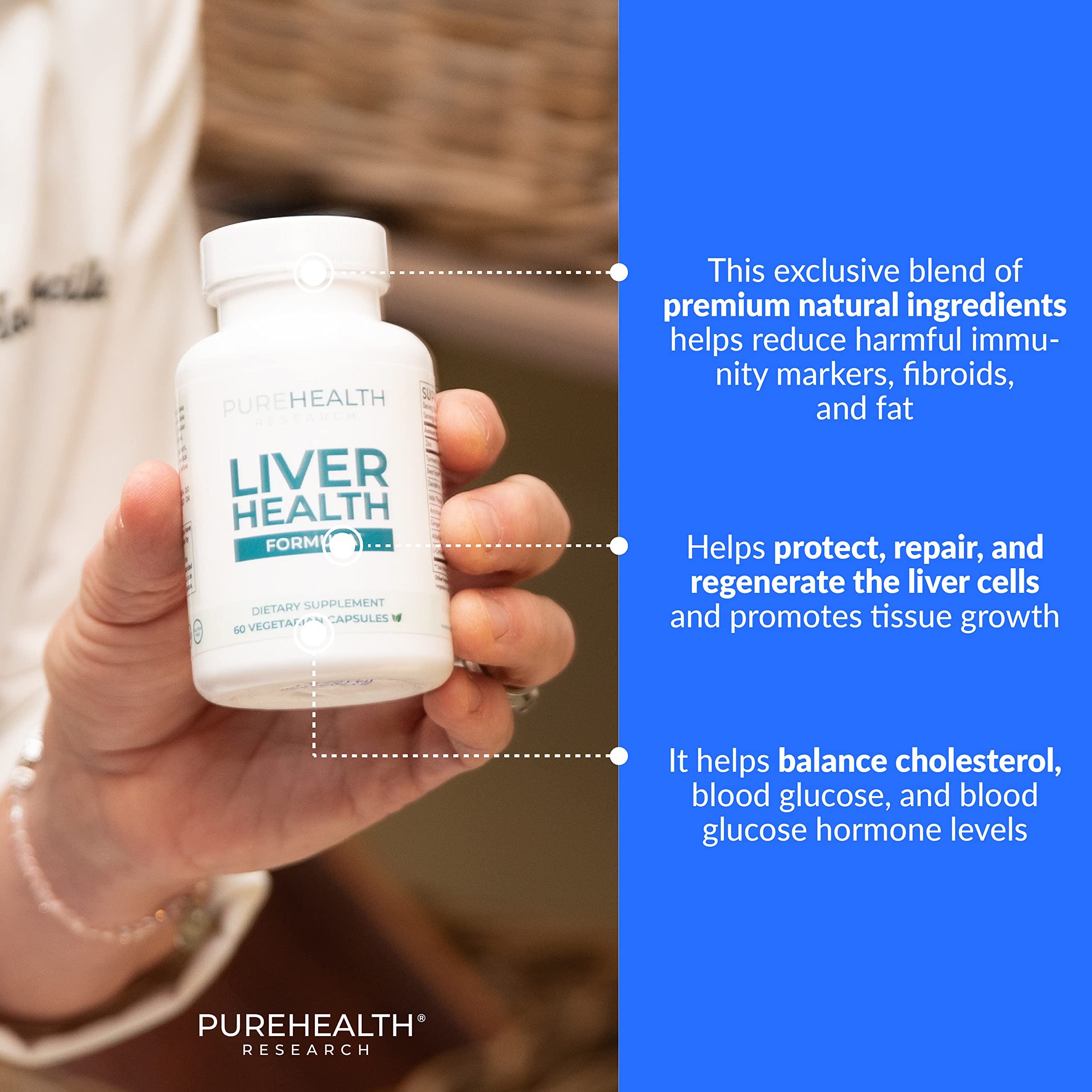 Dandelion focus in PureHealth Research Liver Health supports digestion and toxin flushing