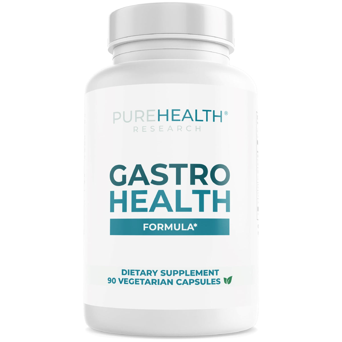 PUREHEALTH RESEARCH Gastro Health Formula bottle highlighting digestive support for daily comfort.