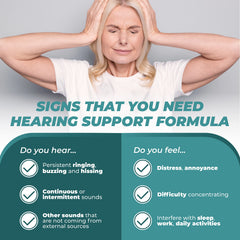 PureHealth Research Hearing Support capsule in hand for daily use