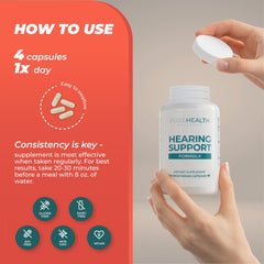 PureHealth Research Hearing Support packaging on a counter