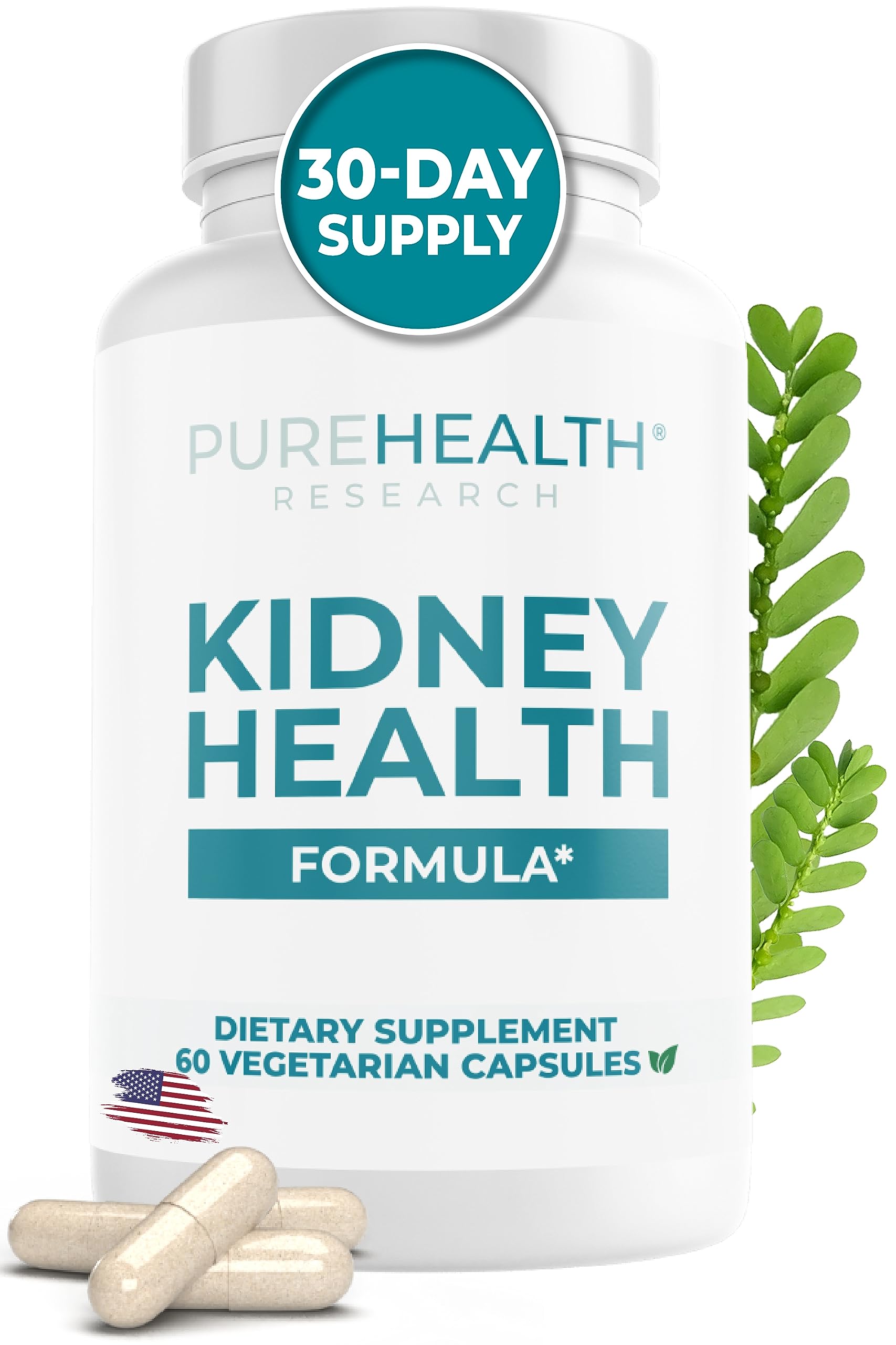 PUREHEALTH RESEARCH Kidney Health Formula bottle front for daily kidney support