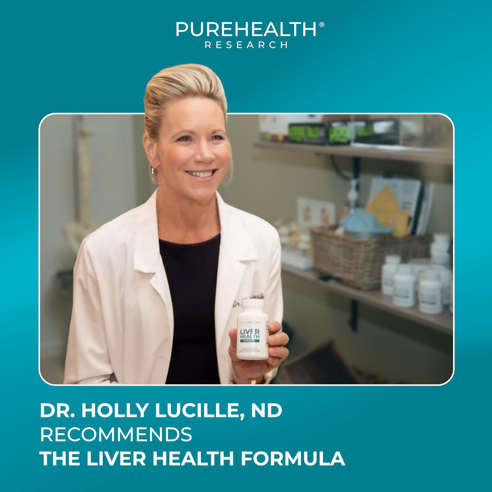 PureHealth Research Liver Health capsules close-up shows convenient daily dosage option