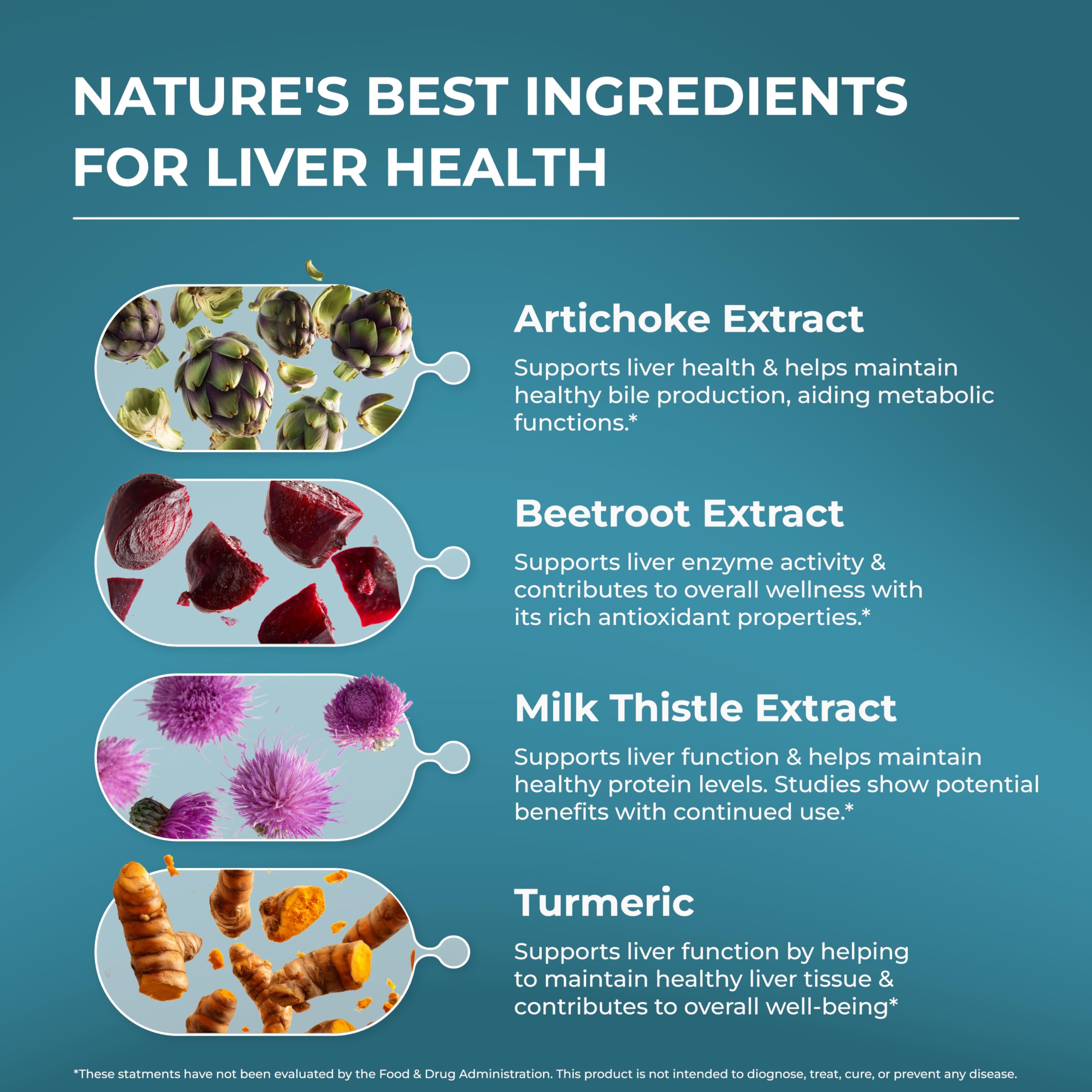 PureHealth Research Liver Health Detox bottle label highlighting artichoke and milk thistle ingredients for support.