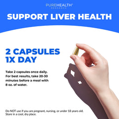 PureHealth Research Liver Health milk thistle detail emphasizes antioxidant support