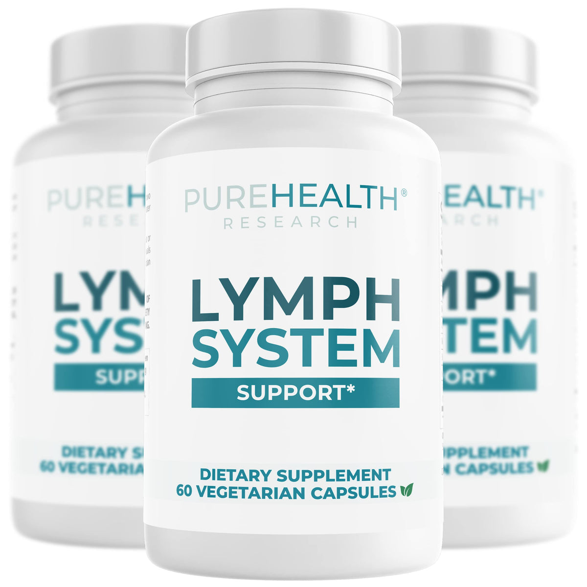 PureHealth Research Lymph System Support bottle front view for daily lymph balance