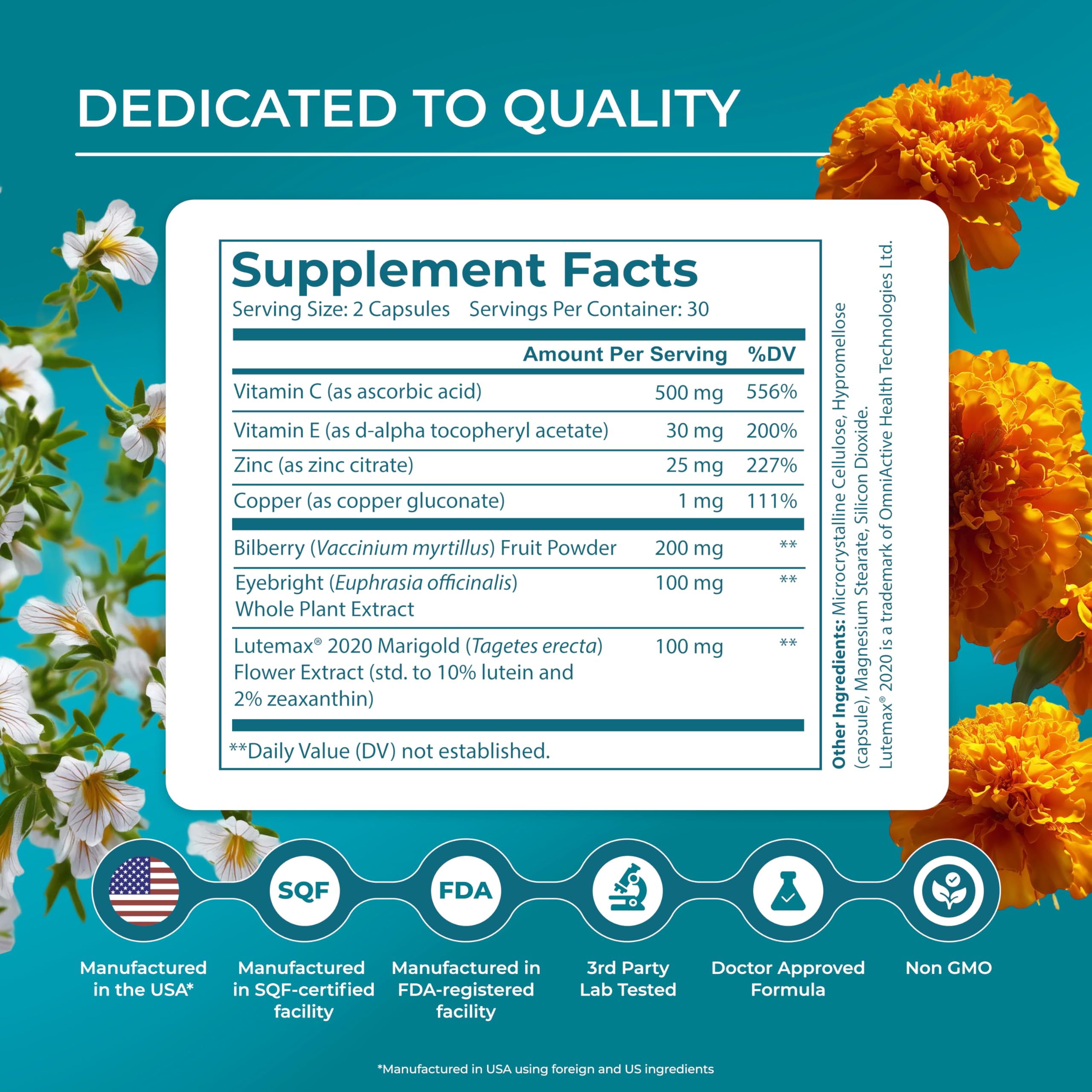 PureHealth Research marigold lutein source used in the formula for eye support