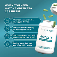 PureHealth Matcha provides natural caffeine for gentle energy at work