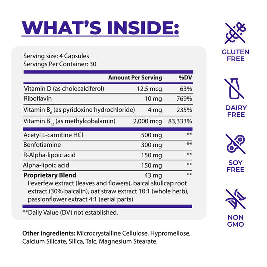 PureHealth Research Nerve Regen bottle back shows bottle details for nerve support.