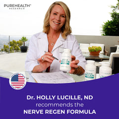PureHealth Research Nerve Regen capsules arranged for visual appeal.