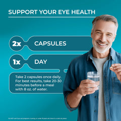 Zinc citrate and copper minerals included for retinal nutrition and function