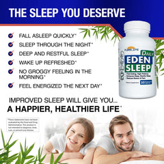 PureLife Eden capsules beside an eye mask for a soothing evening ritual.