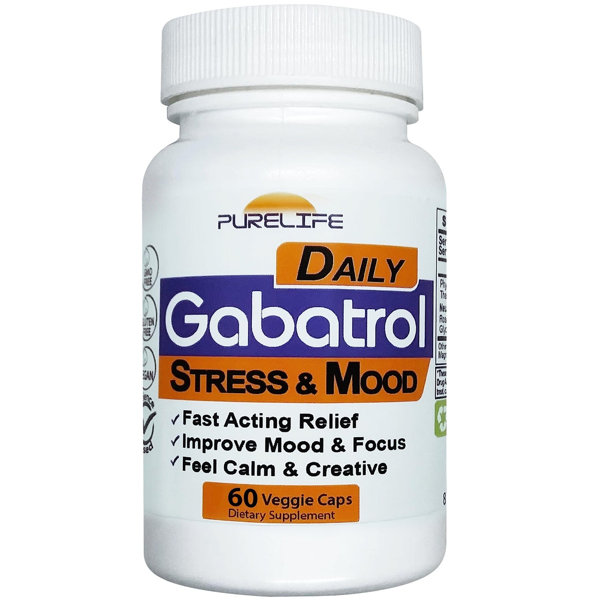 PureLife Gabatrol Daily bottle shows everyday calm and improved focus.