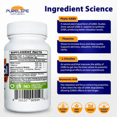 PureLife Gabatrol Daily capsules on table during a focused session.