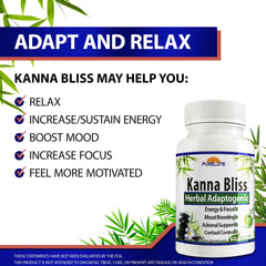 PureLife Kanna Bliss bottle back with ingredients and vegan formula