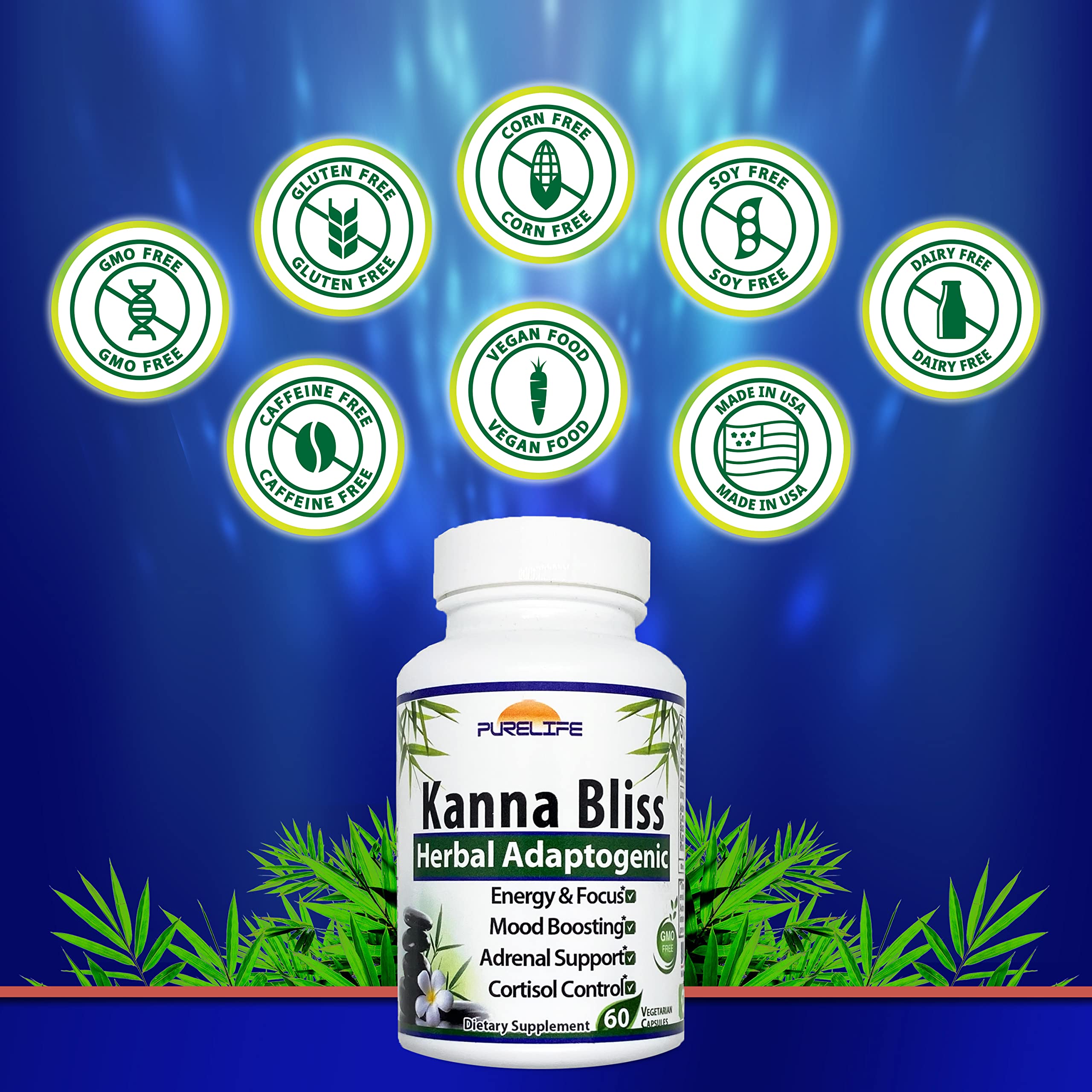 PureLife Kanna Bliss ingredients featuring traditional South African herbs
