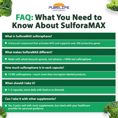 PureLife SulforaMAX box with nutrition panel visible