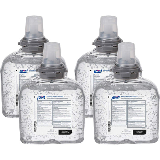 Purell refill bottle packaging close-up highlights moisture-rich formula.