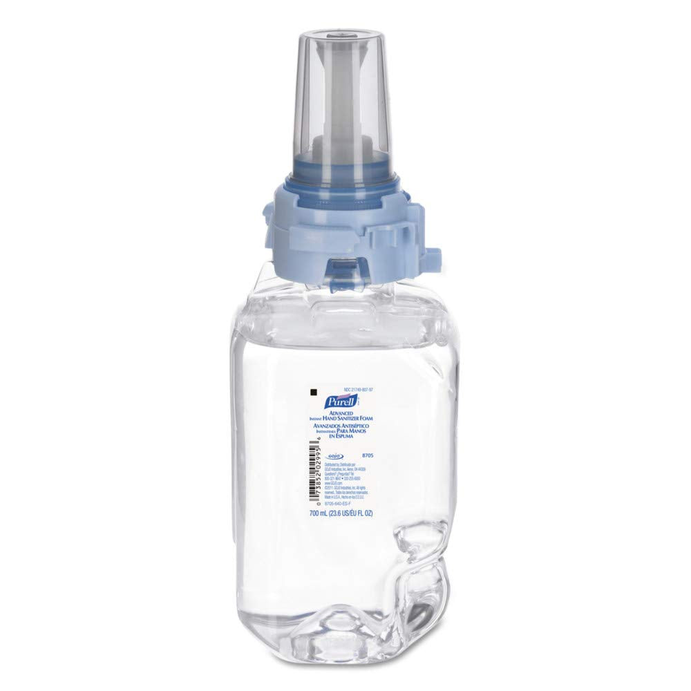 Purell Advanced Adx-7 foam bottle front view highlighting quick cleansing.