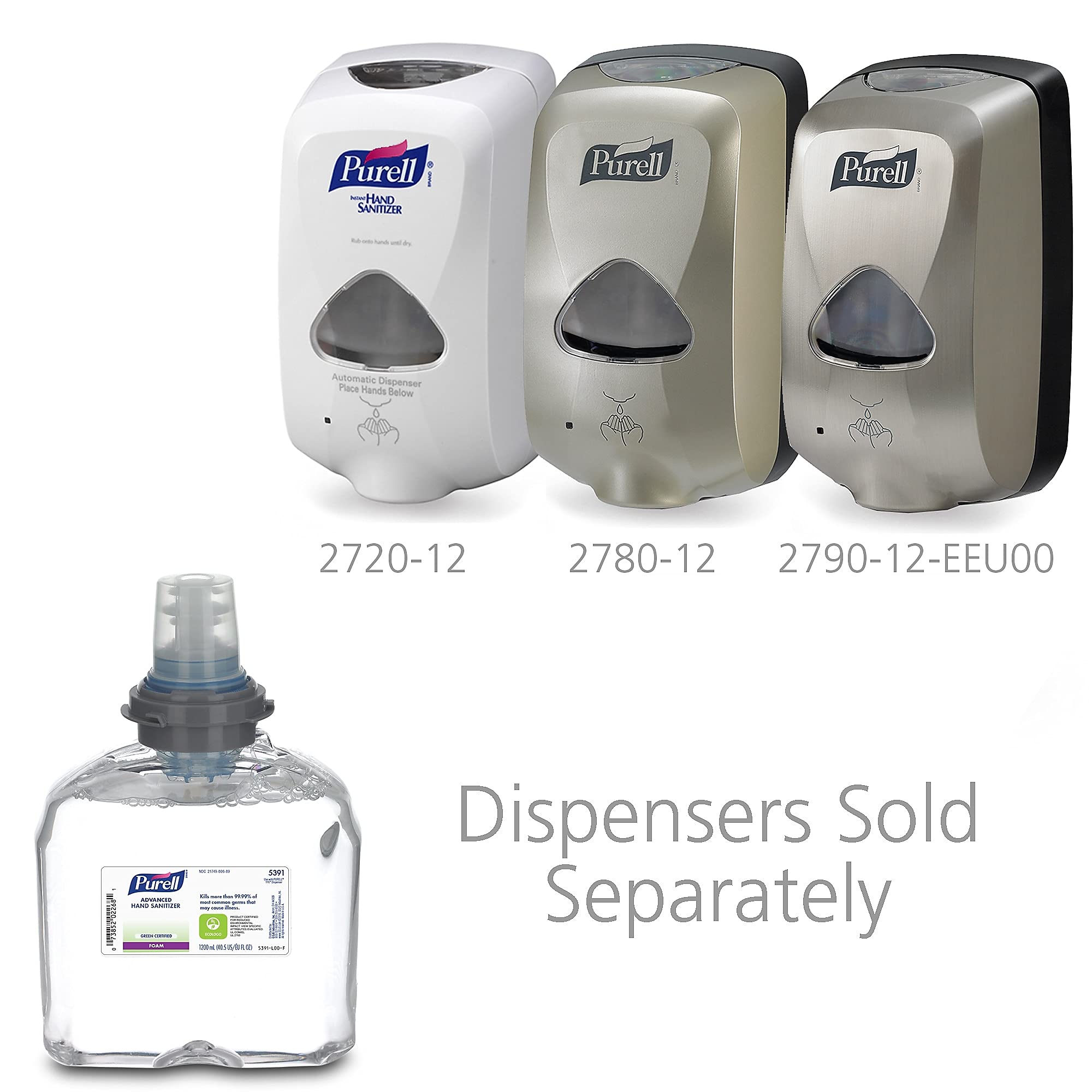 Purell advanced foaming formula refill bottle showing smooth pour and quick usage.