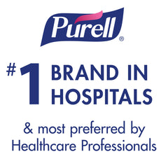 Purell Advanced Hand Sanitizer on desk area, ready for frequent use.